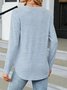 T-shirts Décontracté Plain Printemps / Automne Micro-élasticité Quotidien Ample Col Rond Droit Boucle pour Femmes
