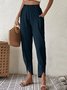 Pantalons Femmes Décontracté Plain Printemps / Automne Aucune élasticité Quotidien Taille Élastique Pantalon droit Long Régulier