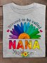 T-shirts Femmes Décontracté Printemps / Automne Marguerite Micro-élasticité Ample Col Rond Régulier Trapèze Régulier