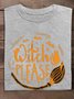 T-shirts Femmes Décontracté Printemps / Automne Imprimé de Lettre Motif Micro-élasticité Quotidien Ample Manches Longues Col Rond Régulier