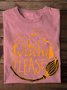 T-shirts Femmes Décontracté Printemps / Automne Imprimé de Lettre Motif Micro-élasticité Quotidien Ample Manches Longues Col Rond Régulier