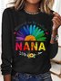 T-shirts Femmes Décontracté Printemps / Automne Marguerite Micro-élasticité Ample Col Rond Régulier Trapèze Régulier
