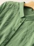 Chemisiers1 Décontracté Plain Printemps / Automne Aucune élasticité Quotidien Coton Et Lin Manches Longues Régulier Régulier pour Femmes