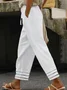 Pantalons Décontracté Plain Printemps / Automne Aucune élasticité Ample Coton Et Lin Pantalon droit Droit Non Ceinture pour Femmes