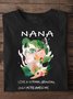 T-shirts Décontracté Printemps / Automne Imprimé de Lettre Motif Coton Quotidien Ample Col Rond Trapèze Régulier pour Femmes