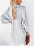 Chemises Femmes Décontracté Plain Printemps / Automne Naturel Ample Manches Longues Mi-long Droit Brouiller