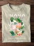 T-shirts Décontracté Printemps / Automne Imprimé de Lettre Motif Coton Quotidien Ample Col Rond Trapèze Régulier pour Femmes