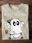 T-shirts Décontracté Imprimé de Lettre Motif Printemps / Automne Micro-élasticité Quotidien Manches Longues Col Rond Trapèze Régulier pour Femmes