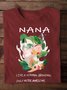 T-shirts Décontracté Printemps / Automne Imprimé de Lettre Motif Coton Quotidien Ample Col Rond Trapèze Régulier pour Femmes
