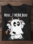 T-shirts Décontracté Imprimé de Lettre Motif Printemps / Automne Micro-élasticité Quotidien Manches Longues Col Rond Trapèze Régulier pour Femmes