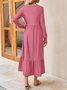 Femmes Plain Noir Col Rond Confortable Robe Maxi Décontracté