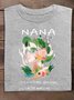 T-shirts Décontracté Printemps / Automne Imprimé de Lettre Motif Coton Quotidien Ample Col Rond Trapèze Régulier pour Femmes