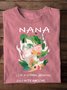T-shirts Décontracté Printemps / Automne Imprimé de Lettre Motif Coton Quotidien Ample Col Rond Trapèze Régulier pour Femmes