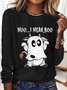 T-shirts Décontracté Imprimé de Lettre Motif Printemps / Automne Micro-élasticité Quotidien Manches Longues Col Rond Trapèze Régulier pour Femmes