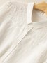 Chemisiers1 Décontracté Plain Printemps / Automne Aucune élasticité Quotidien Coton Et Lin Manches Longues Régulier Régulier pour Femmes