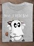 T-shirts Décontracté Imprimé de Lettre Motif Printemps / Automne Micro-élasticité Quotidien Manches Longues Col Rond Trapèze Régulier pour Femmes