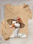 T-shirts Femmes Décontracté Imprimé d'Animal Printemps / Automne Col Rond en Mélangé de Coton Régulier Régulier Élasticité moyenne Oui
