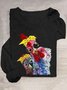 T-shirts Femmes Décontracté Imprimé d'Animal Printemps / Automne Quotidien Ample en Mélangé de Coton Droit Élasticité moyenne Oui