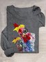 T-shirts Femmes Décontracté Imprimé d'Animal Printemps / Automne Quotidien Ample en Mélangé de Coton Droit Élasticité moyenne Oui