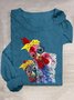 T-shirts Femmes Décontracté Imprimé d'Animal Printemps / Automne Quotidien Ample en Mélangé de Coton Droit Élasticité moyenne Oui