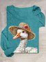 T-shirts Femmes Décontracté Imprimé d'Animal Printemps / Automne Col Rond en Mélangé de Coton Régulier Régulier Élasticité moyenne Oui