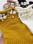 Chaussettes Femmes Plain Toutes Les Saisons Élégant Coton Perlé Haute-Élastique Fête Chaussettes sur le mollet Régulier