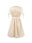 Femmes Floral Motif Vert Col Carré Confortable avec Poches Robe Mi-Longue Décontracté