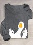 T-shirts Femmes Décontracté Imprimé d'Animal Printemps / Automne Manches Longues Col Rond en Mélangé de Coton Régulier Élasticité moyenne Oui