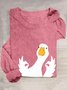 T-shirts Femmes Décontracté Imprimé d'Animal Printemps / Automne Manches Longues Col Rond en Mélangé de Coton Régulier Élasticité moyenne Oui