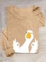 T-shirts Femmes Décontracté Imprimé d'Animal Printemps / Automne Manches Longues Col Rond en Mélangé de Coton Régulier Élasticité moyenne Oui
