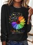 T-shirts Femmes Décontracté Printemps / Automne Imprimé de Lettre Motif Micro-élasticité Ample Manches Longues Col Rond Régulier Trapèze