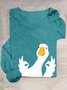 T-shirts Femmes Décontracté Imprimé d'Animal Printemps / Automne Manches Longues Col Rond en Mélangé de Coton Régulier Élasticité moyenne Oui