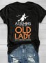 T-shirts Décontracté Été Lettres de texte Quotidien Ample Toussaint Droit Élasticité moyenne Oui pour Femmes