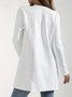 Micro-élasticité Manches Longues Régulier Plain Blouson pour Femmes