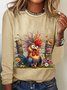T-shirts Décontracté Turquie Printemps / Automne Quotidien Ample Manches Longues en Mélangé de Coton Régulier Oui pour Femmes