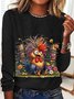 T-shirts Décontracté Turquie Printemps / Automne Quotidien Ample Manches Longues en Mélangé de Coton Régulier Oui pour Femmes