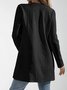 Micro-élasticité Manches Longues Régulier Plain Blouson pour Femmes