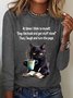 T-shirts Femmes Décontracté Printemps / Automne Chat Quotidien Ample Manches Longues Régulier Droit Régulier