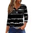 T-shirts Décontracté Printemps / Automne Abstrait Rayé Ample Jersey Manches trois quarts Régulier Régulier Non pour Femmes