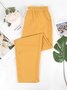 Pantalons Décontracté Plain Printemps / Automne Coton Taille Élastique Pantalon à la cheville Pantalons Harem Droit Poche Couture pour Femmes