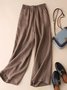 Pantalons Décontracté Plain Printemps / Automne Coton Naturel Taille Élastique Pantalon à la cheville Standard Couture de poche pour Femmes