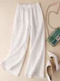 Pantalons Décontracté Plain Printemps / Automne Coton Naturel Taille Élastique Pantalon à la cheville Standard Couture de poche pour Femmes
