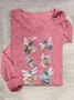 T-shirts Décontracté Libellule Printemps / Automne Quotidien Col Rond en Mélangé de Coton Régulier Régulier Élasticité moyenne pour Femmes