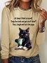 T-shirts Femmes Décontracté Printemps / Automne Chat Quotidien Ample Manches Longues Régulier Droit Régulier