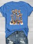 T-shirts Décontracté Imprimé d'Animal Été Coton Ample Col Rond Droit Élasticité moyenne Oui pour Femmes