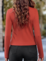 T-shirts Femmes Décontracté Plain Printemps / Automne Ample Col Rond Régulier Droit Boucle Régulier