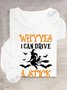 T-shirts Décontracté Printemps / Automne Toussaint Quotidien Manches Longues en Mélangé de Coton Régulier Droit Élasticité moyenne pour Femmes