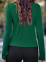 T-shirts Femmes Décontracté Plain Printemps / Automne Ample Col Rond Régulier Droit Boucle Régulier