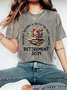 T-shirts Femmes Décontracté Floral Été Coton Aucune élasticité Manches Courtes Col Rond Régulier Régulier