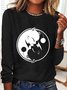 Chemisiers1 Femmes Décontracté Imprimé d'Animal Printemps / Automne Quotidien Jersey Meilleure vente Col Rond Régulier Droit